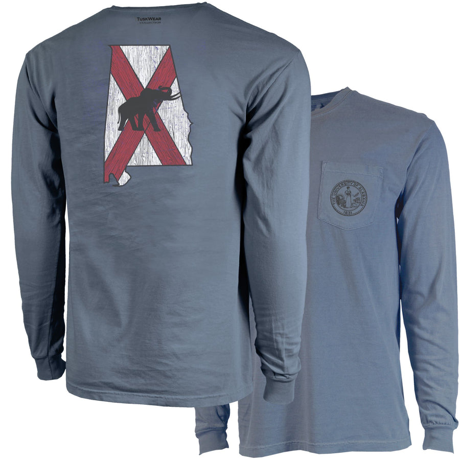 Tuskwear New State Crest Tee - Long Sleeve, Comfort Colors