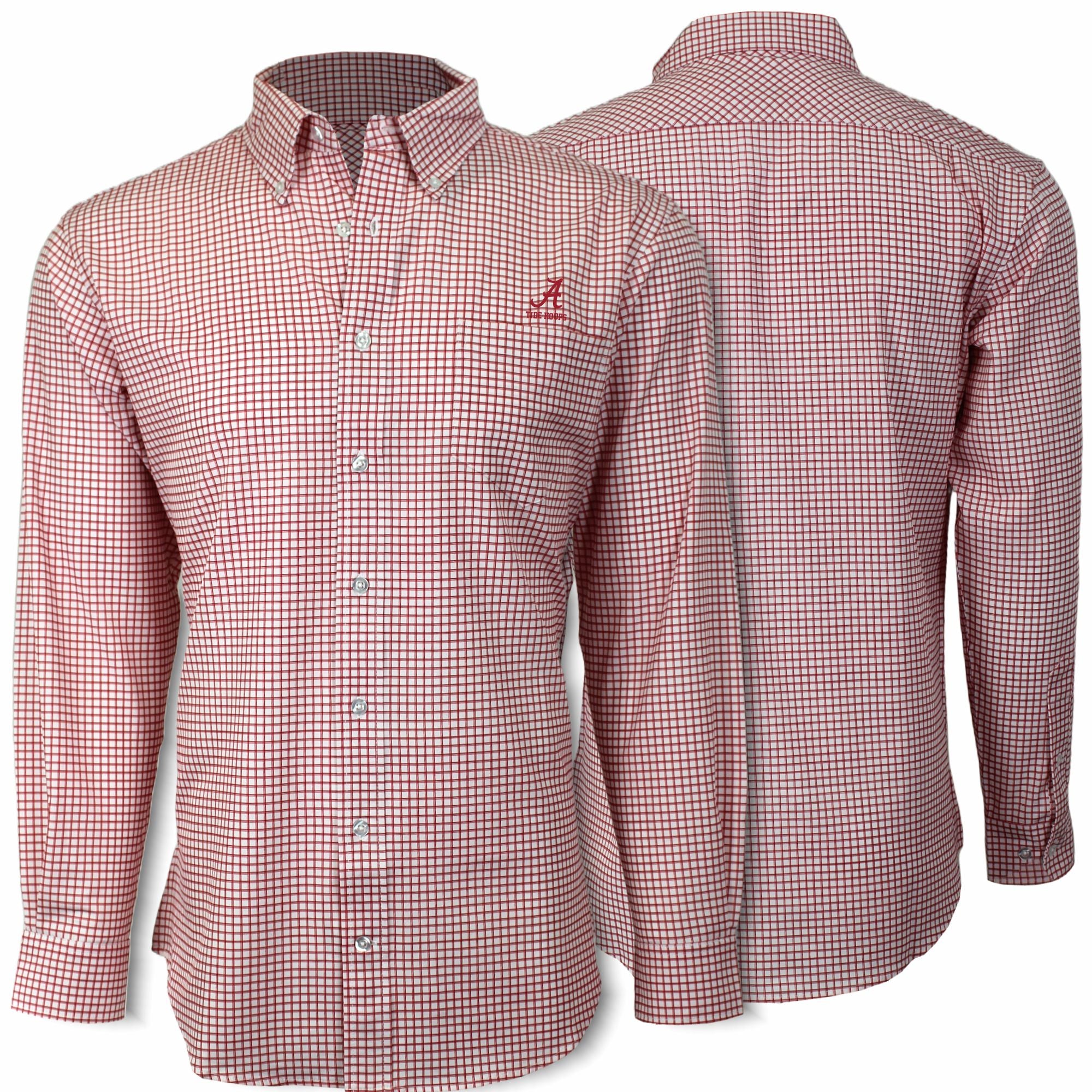 university of alabama long sleeve dress shirt Alabama Crimson Tide Gingham Button Down Shirt