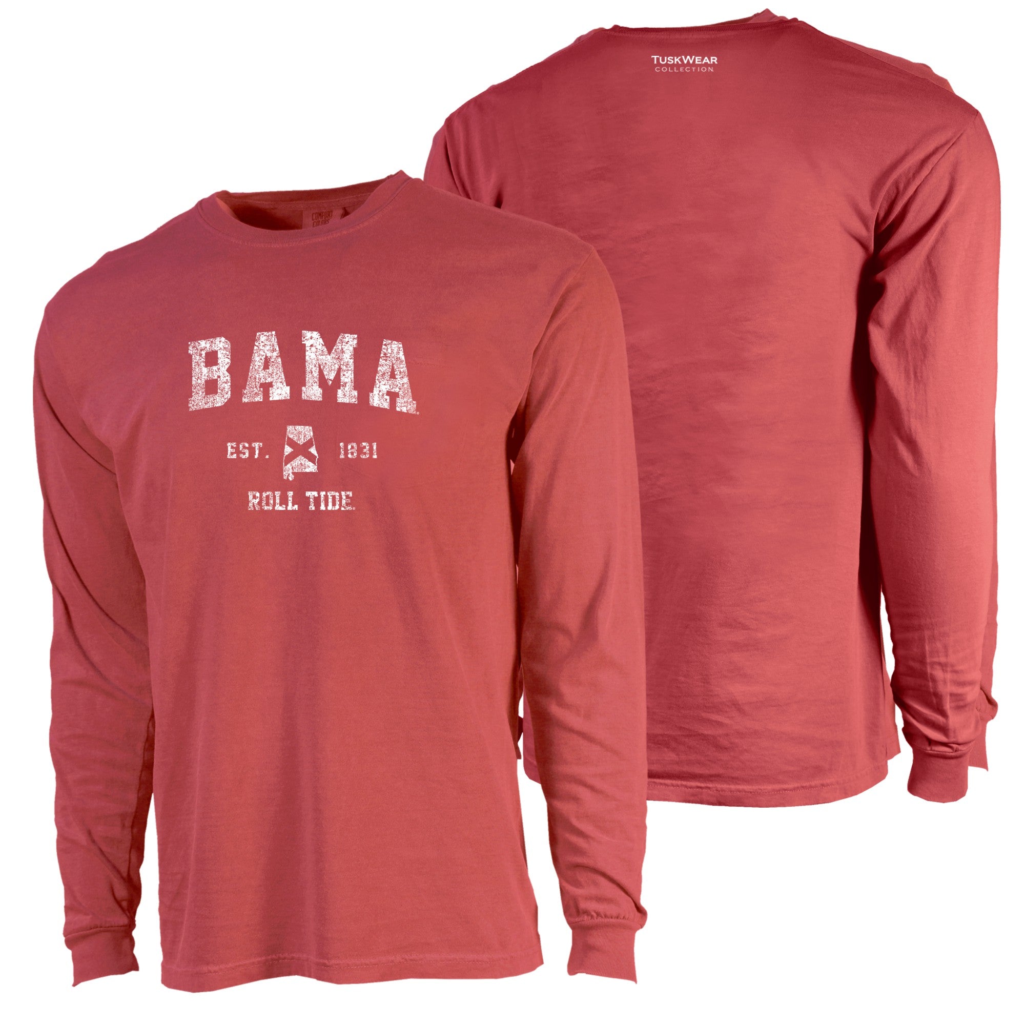 Tuskwear Bama State Single Tee - Long Sleeve, Comfort Colors