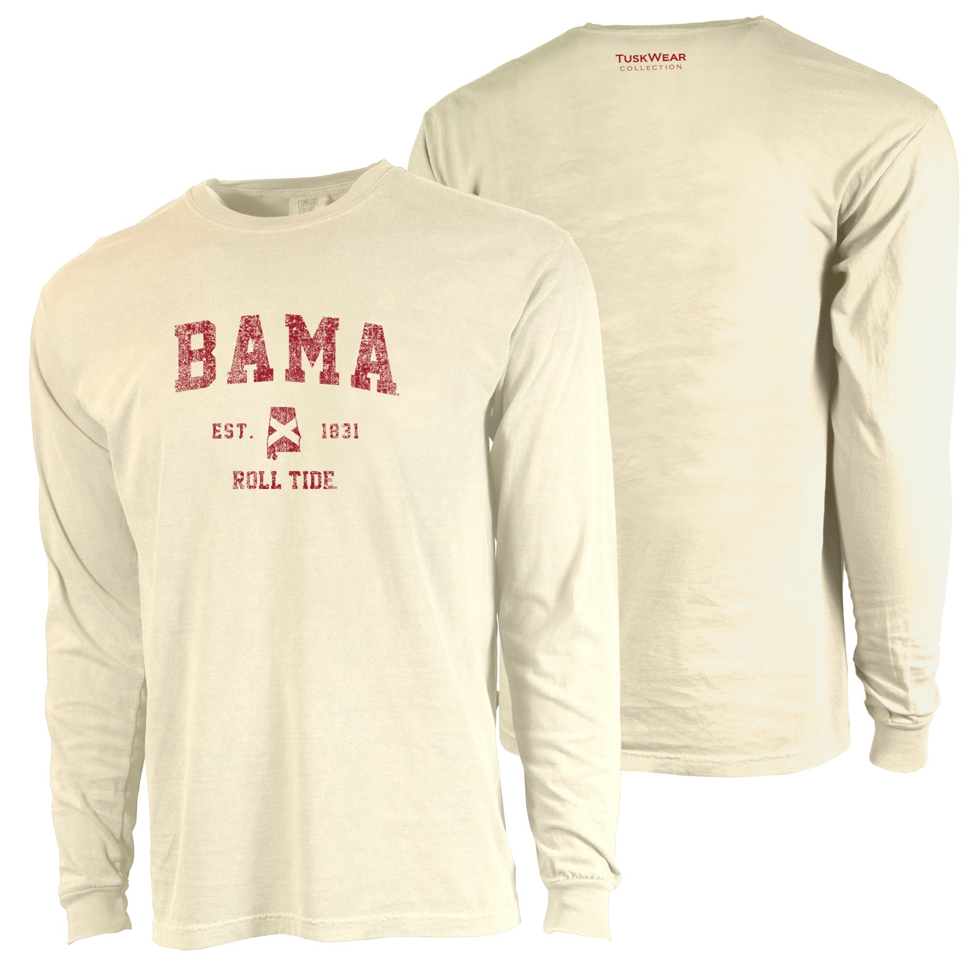 Tuskwear Bama State Single Tee - Long Sleeve, Comfort Colors