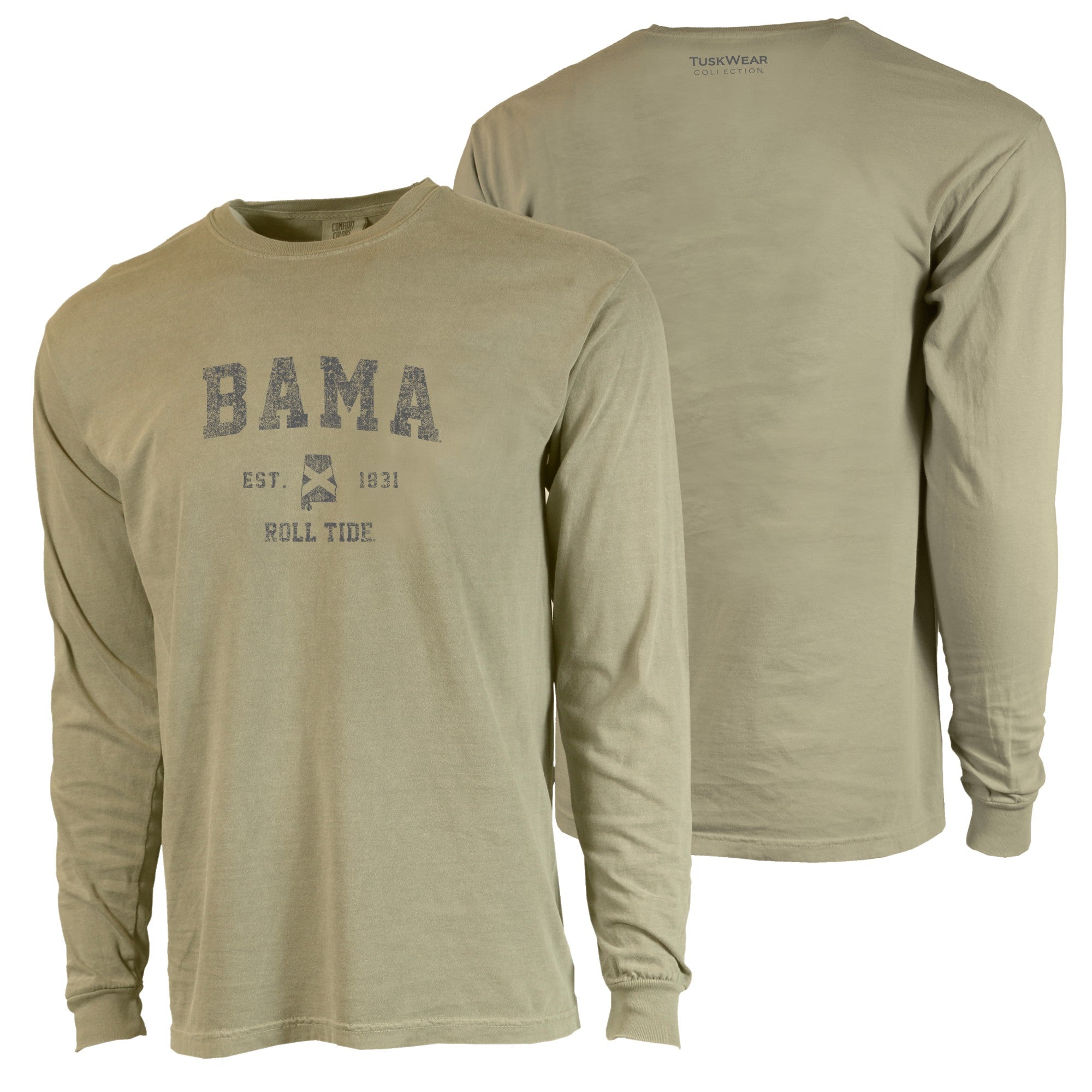 Tuskwear Bama State Single Tee - Long Sleeve, Comfort Colors