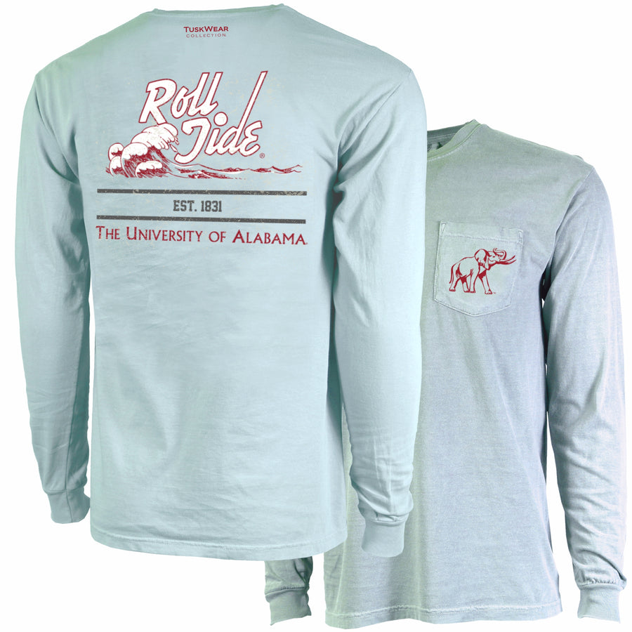 Tuskwear Roll Tide Wave UA Tee - Long Sleeve, Comfort Colors